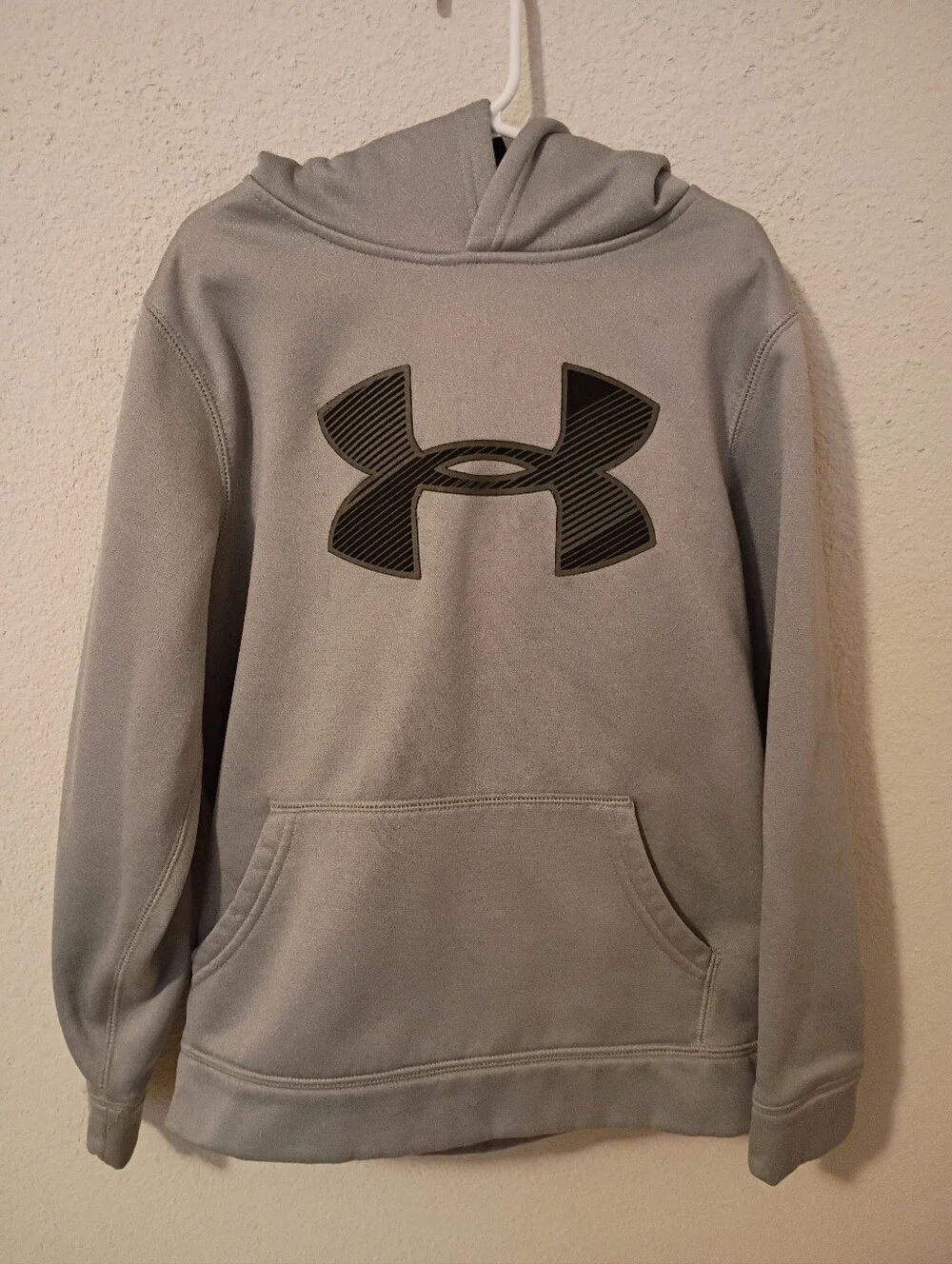 Under Armour Youth Gray Hooded Sweatshirt with Black Logo